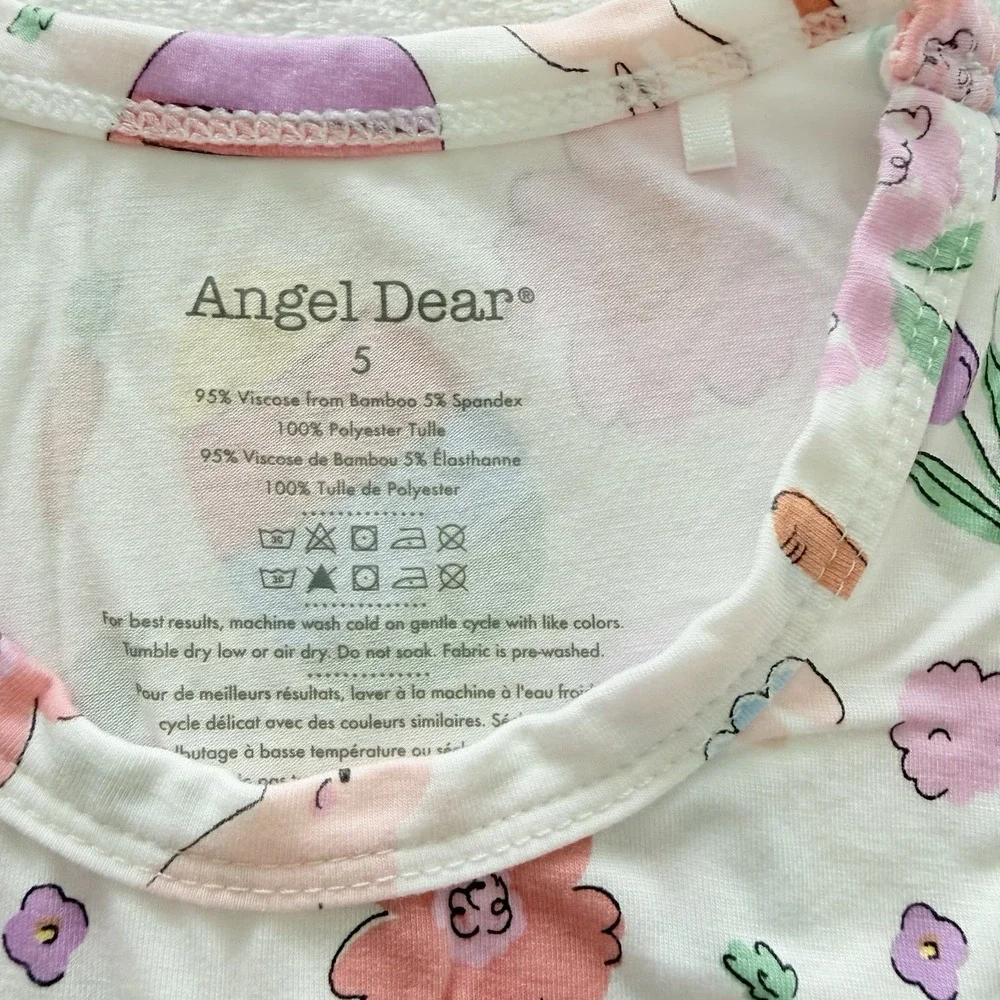 Angel Dear Girls Size 5 Easter Bunny Egg Pink Tulle Tutu‎ Dress Bamboo Spring